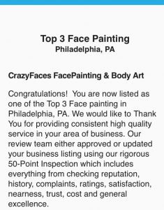 Philadelphia PA Face Painting Top Rated CrazyFaces Face Painting and Body Art