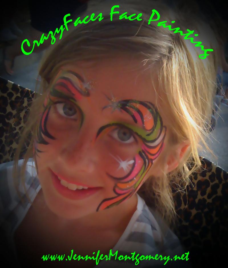 Colorful Neon Face Painting Philadelphia PA Jennifer Montgomery
