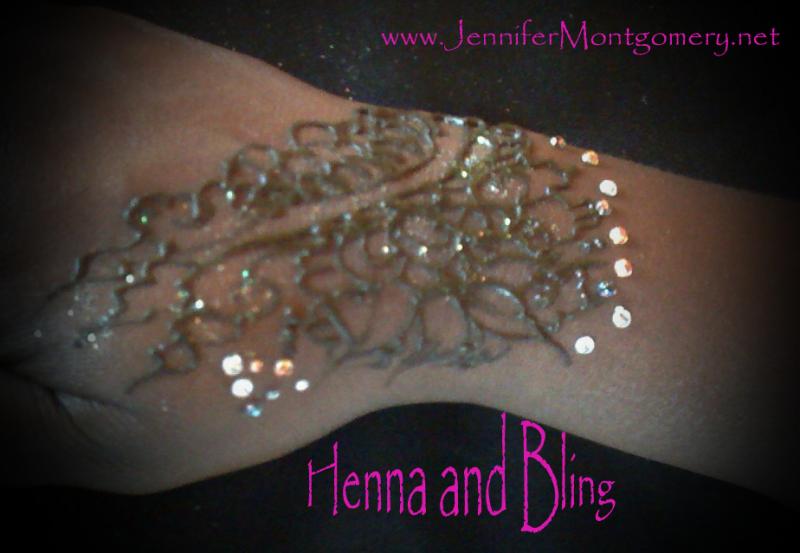 Henna with Rhinestones by Henna Artist Jennifer Montgomery Philadelphia PA