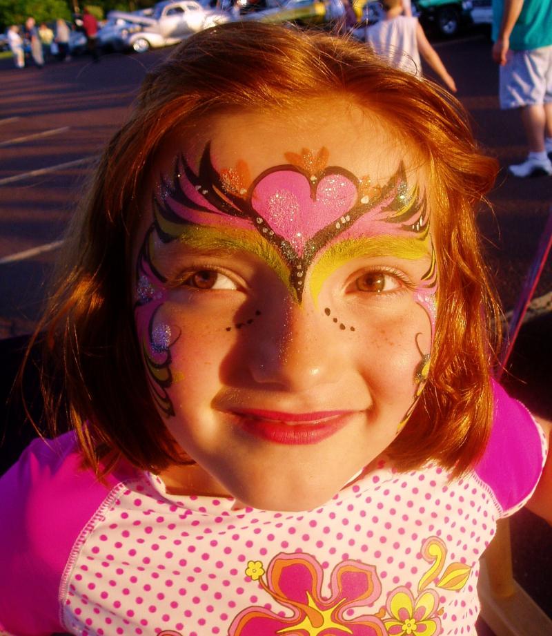 Heart Fancy Face Paint by CrazyFaces Face Painting Philadelphia PA area