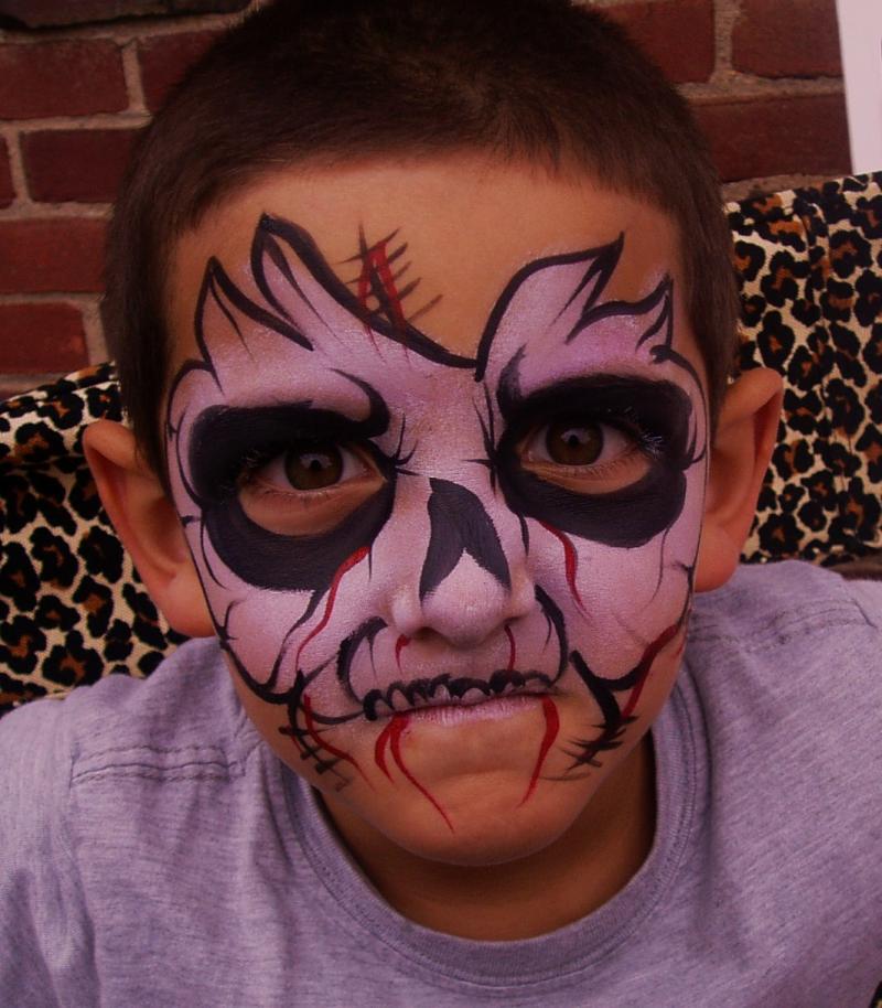 Skeleton Mask Face Painting Philadelphia PA CrazyFaces Face Painting