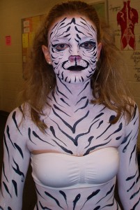 White Tiger Body Painting
