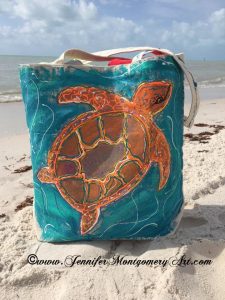 Sea Turtle Painting Key West Artist Tropical Island Painting Jennifer Montgomery Art 610.764.0853